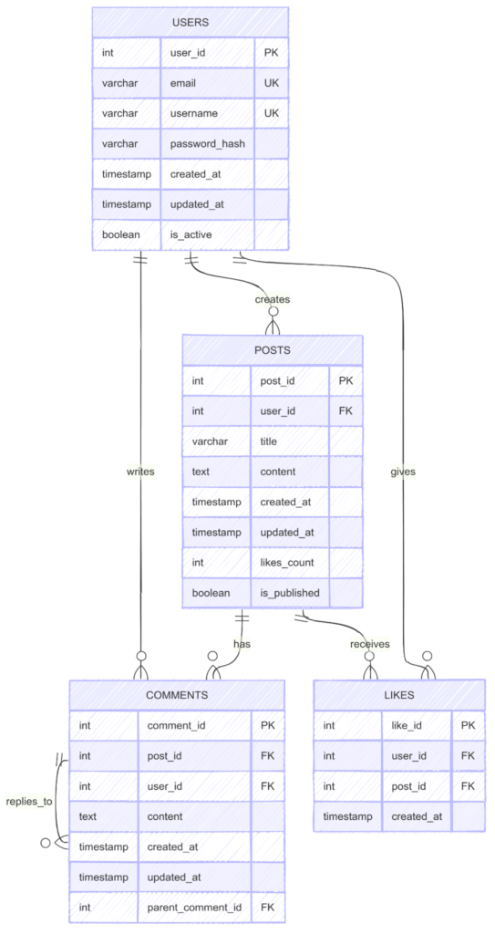 the proper database design